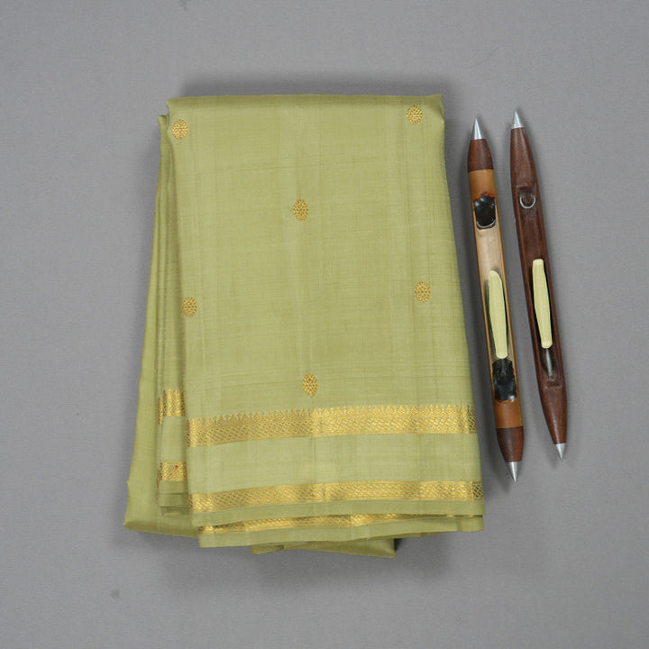 Hayagrivas Handloom Kanjivaram silk saree in Light elaichi green Rettapet HBE185E1-1