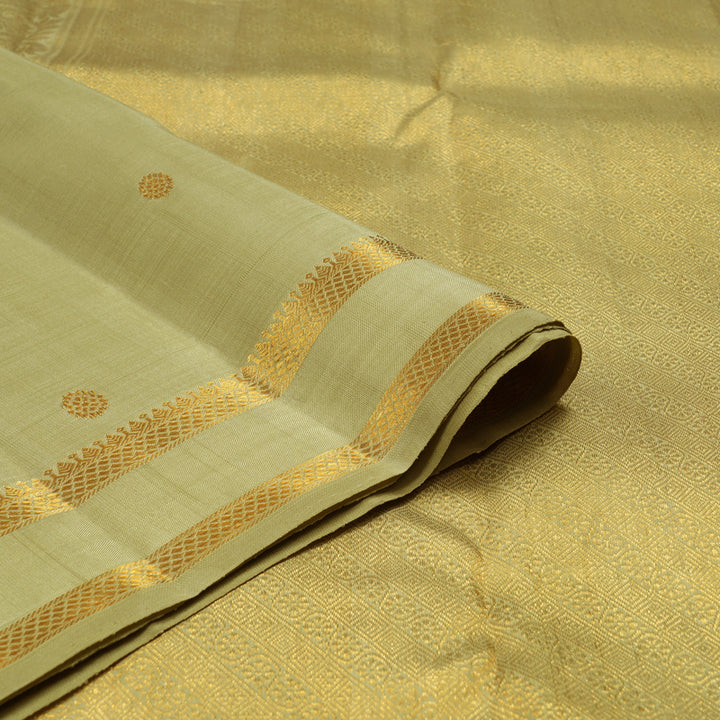 Hayagrivas Handloom Kanjivaram silk saree in Light elaichi green Rettapet HBE185E1-1
