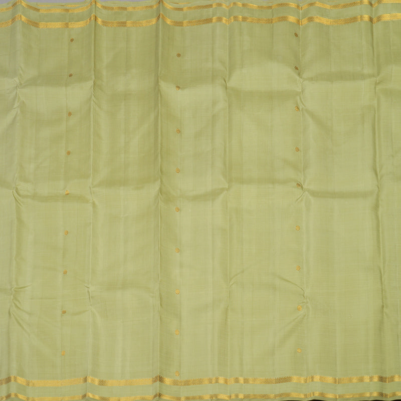 Hayagrivas Handloom Kanjivaram silk saree in Light elaichi green Rettapet HBE185E1-1