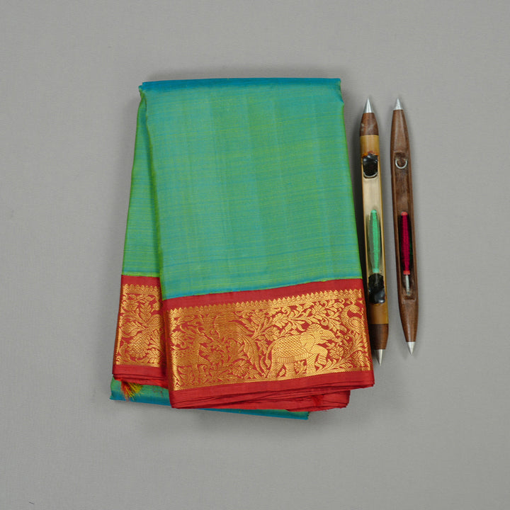 Hayagrivas Handloom Kanjivaram Silk Saree in Stunning Sea Green HBE20D1-1