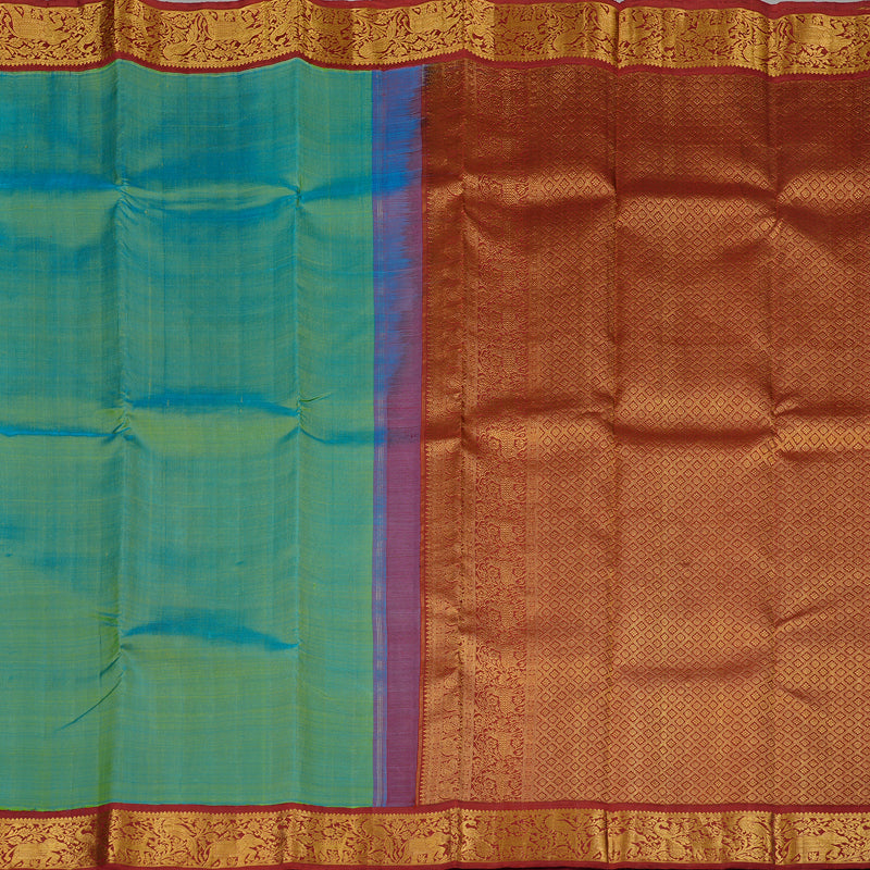 Hayagrivas Handloom Kanjivaram Silk Saree in Stunning Sea Green HBE20D1-1