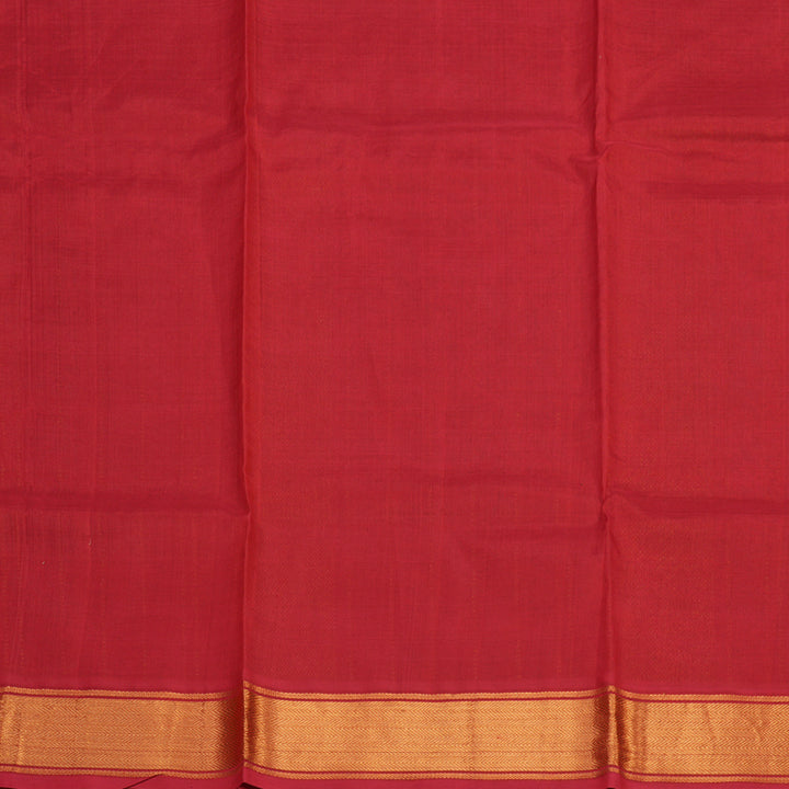 Hayagrivas Pure Printed Silk Cotton Saree in Peach Orange with Red HBE233F1-1