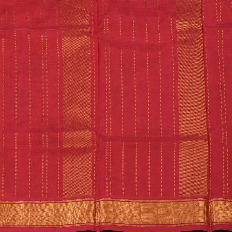 Hayagrivas Pure Printed Silk Cotton Saree in Peach Orange with Red HBE233F1-1