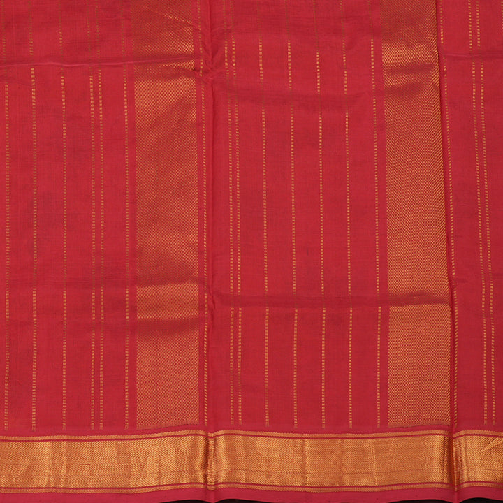 Hayagrivas Pure Printed Silk Cotton Saree in Peach Orange with Red HBE233F1-1