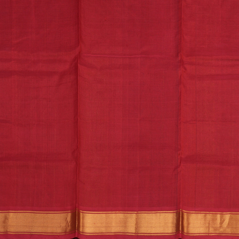 Hayagrivas Handloom Printed Silk Cotton Saree In Peach Orange with Red HBE233F1-3