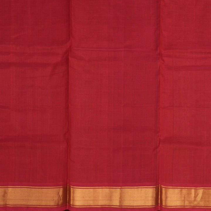 Hayagrivas Handloom Printed Silk Cotton Saree In Peach Orange with Red HBE233F1-3