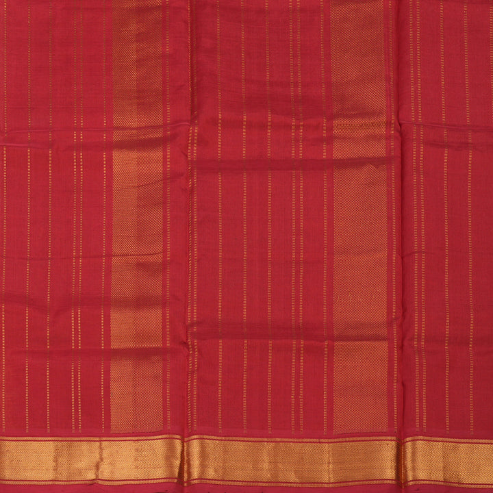 Hayagrivas Handloom Printed Silk Cotton Saree In Peach Orange with Red HBE233F1-3