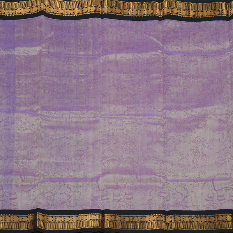 Hayagrivas Pure Printed Silk Cotton Saree in Lilac with Black HBE233F3-3