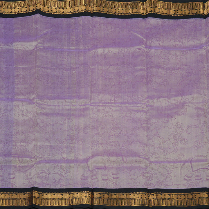 Hayagrivas Pure Printed Silk Cotton Saree in Lilac with Black HBE233F3-3