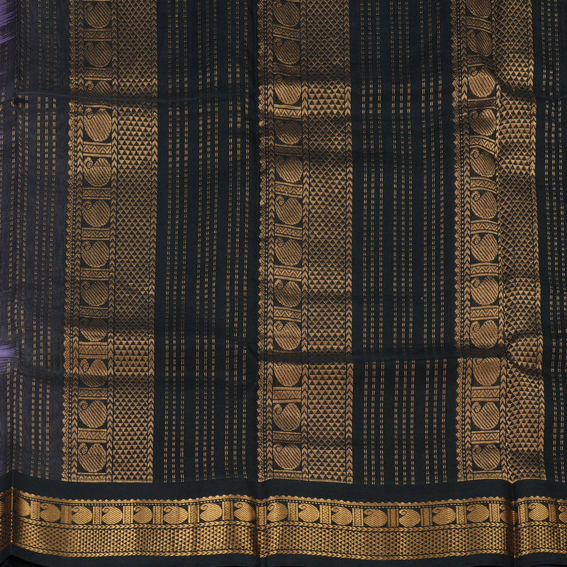 Hayagrivas Pure Printed Silk Cotton Saree in Lilac with Black HBE233F3-3