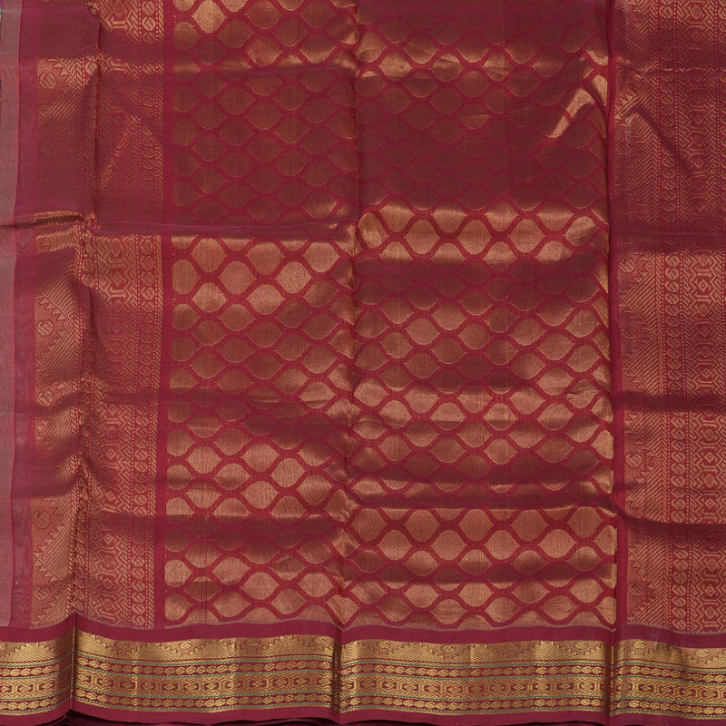 Hayagrivas Handloom Printed Silk cotton saree in Light Grey with Maroon HBE233F3-5