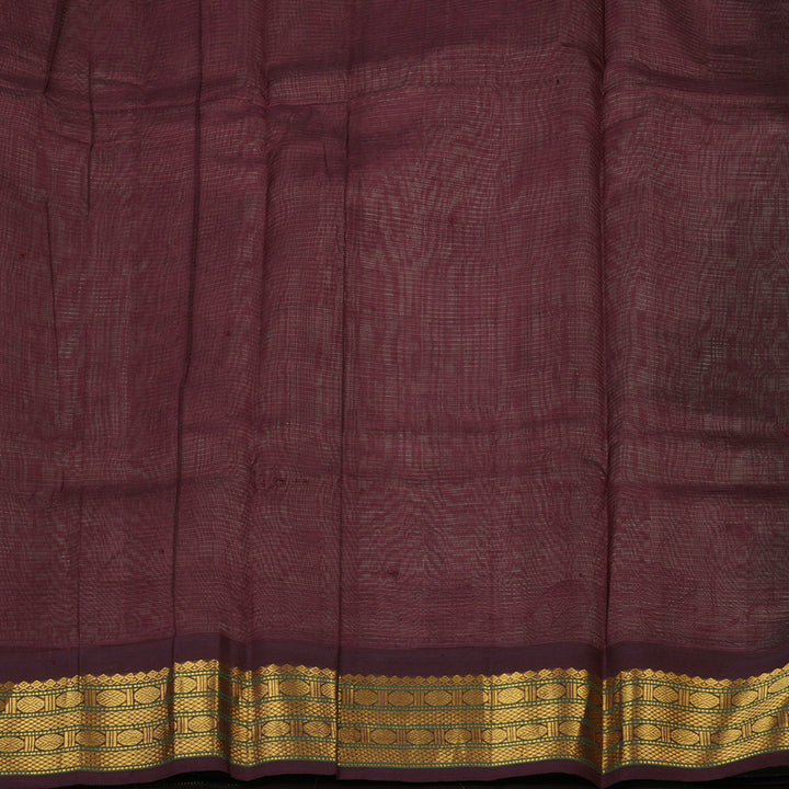 Hayagrivas Handloom Pure Printed Silk Cotton Saree in delicate Baby Pink with Wine Purple  HBE233F3-7