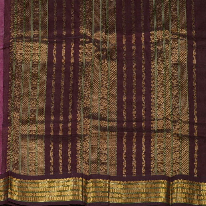 Hayagrivas Handloom Pure Printed Silk Cotton Saree in delicate Baby Pink with Wine Purple  HBE233F3-7