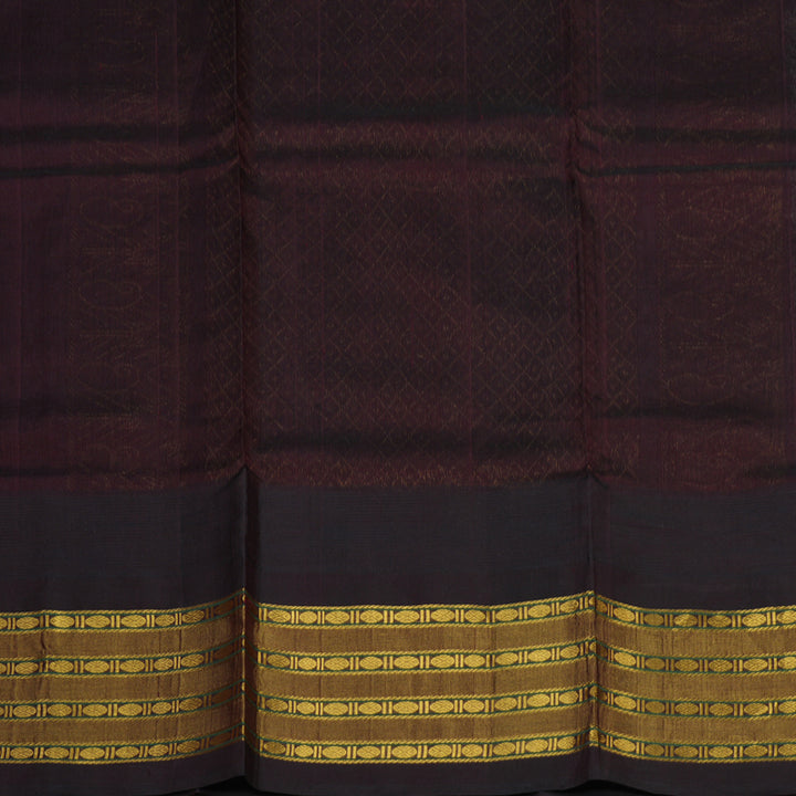 Hayagrivas Handloom Pure Printed Silk Cotton in Delicate Half white with Wine purple HBE233F4-1