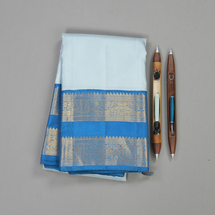Hayagrivas Handloom Pure Kanjivaram Silk Saree in Tranquil Light Powder Blue HBE238F2-1