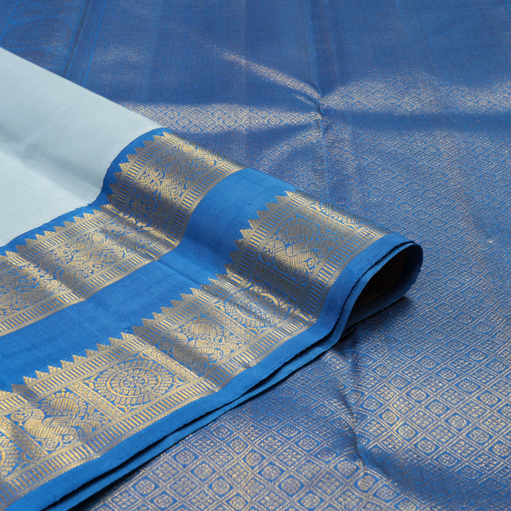 Hayagrivas Handloom Pure Kanjivaram Silk Saree in Tranquil Light Powder Blue HBE238F2-1