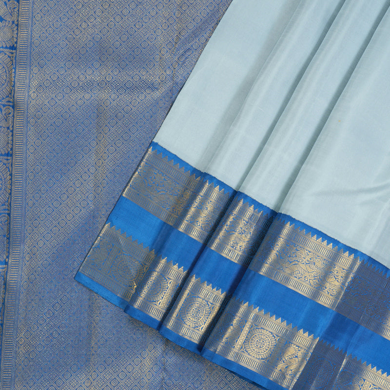 Hayagrivas Handloom Pure Kanjivaram Silk Saree in Tranquil Light Powder Blue HBE238F2-1