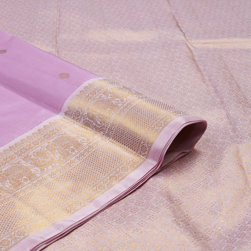 Hayagrivas Handloom Lavendar Kanjivaram Silk Saree with Baby Pink border HBE286F1-1