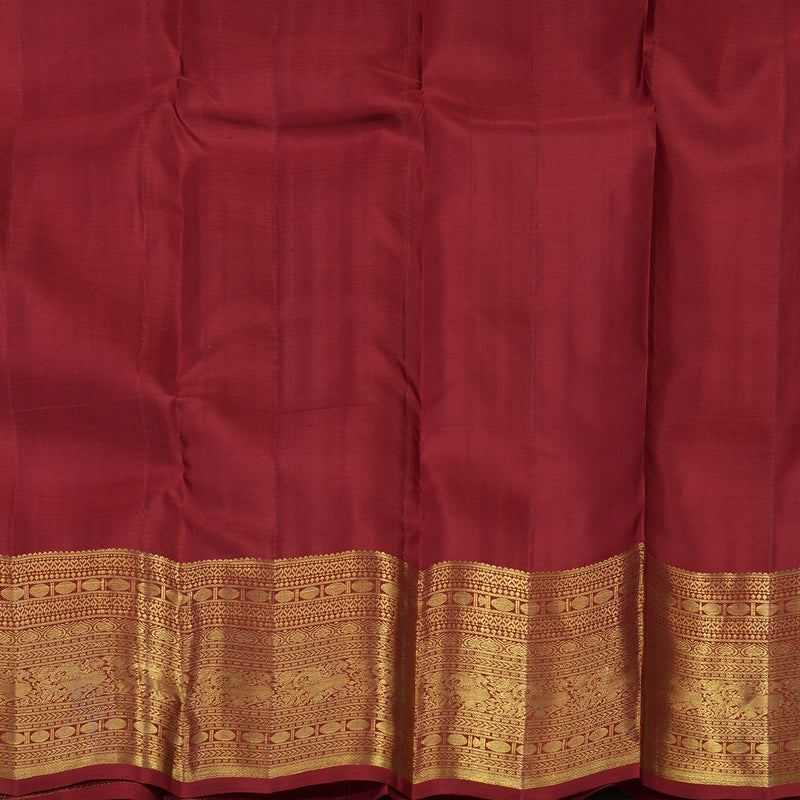 Hayagrivas Handlooom Kanjivaram Silk Saree in Regal Maroon HBE302F42-2