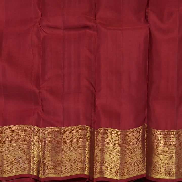 Hayagrivas Handlooom Kanjivaram Silk Saree in Regal Maroon HBE302F42-2