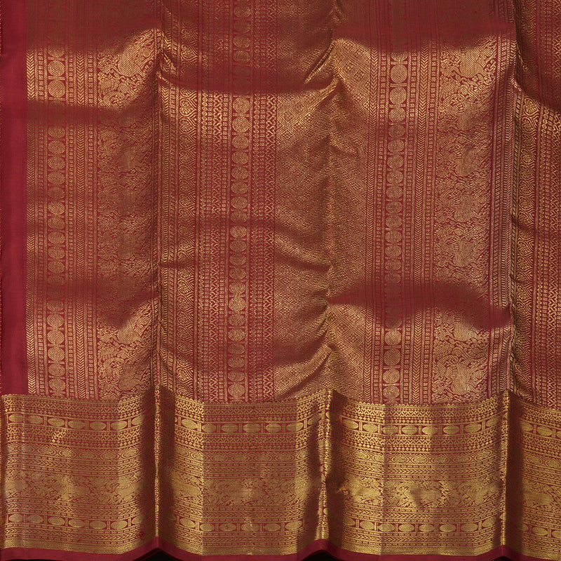 Hayagrivas Handlooom Kanjivaram Silk Saree in Regal Maroon HBE302F42-2