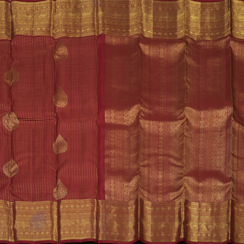 Hayagrivas Handlooom Kanjivaram Silk Saree in Regal Maroon HBE302F42-2