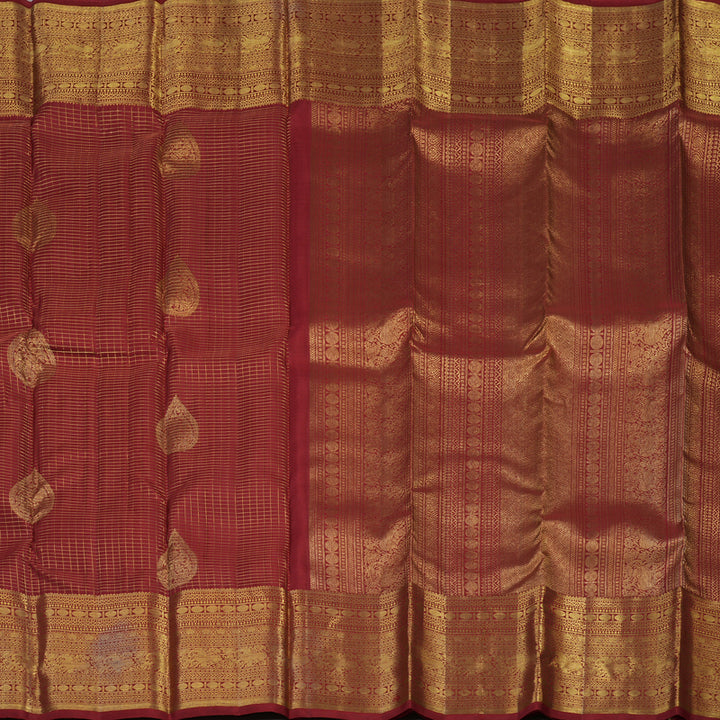 Hayagrivas Handlooom Kanjivaram Silk Saree in Regal Maroon HBE302F42-2