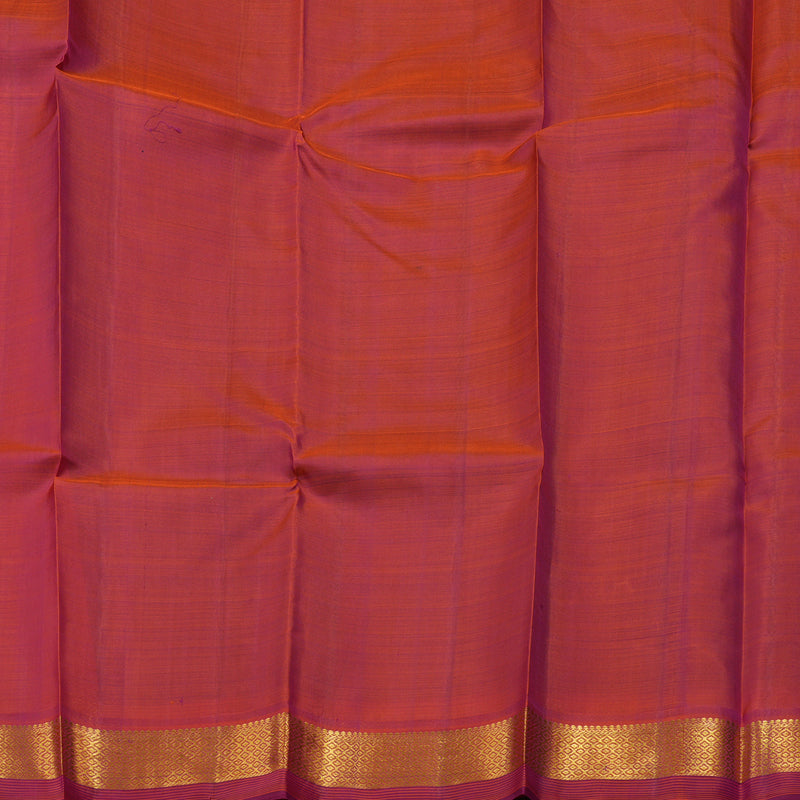 Hayagrivas Handloom Purple Kanjivaram Silk Saree with Orangish-Pink Border HBE30D1-4