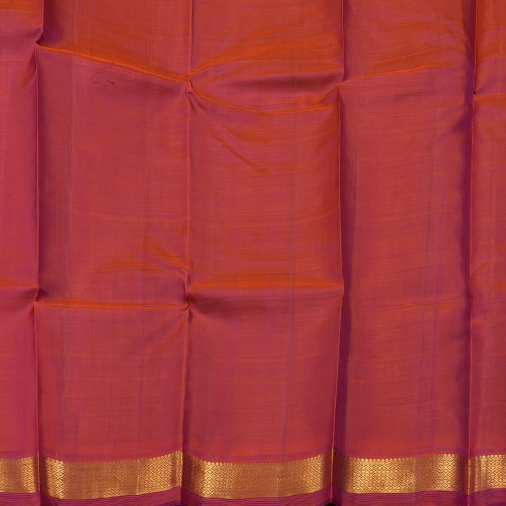 Hayagrivas Handloom Purple Kanjivaram Silk Saree with Orangish-Pink Border HBE30D1-4
