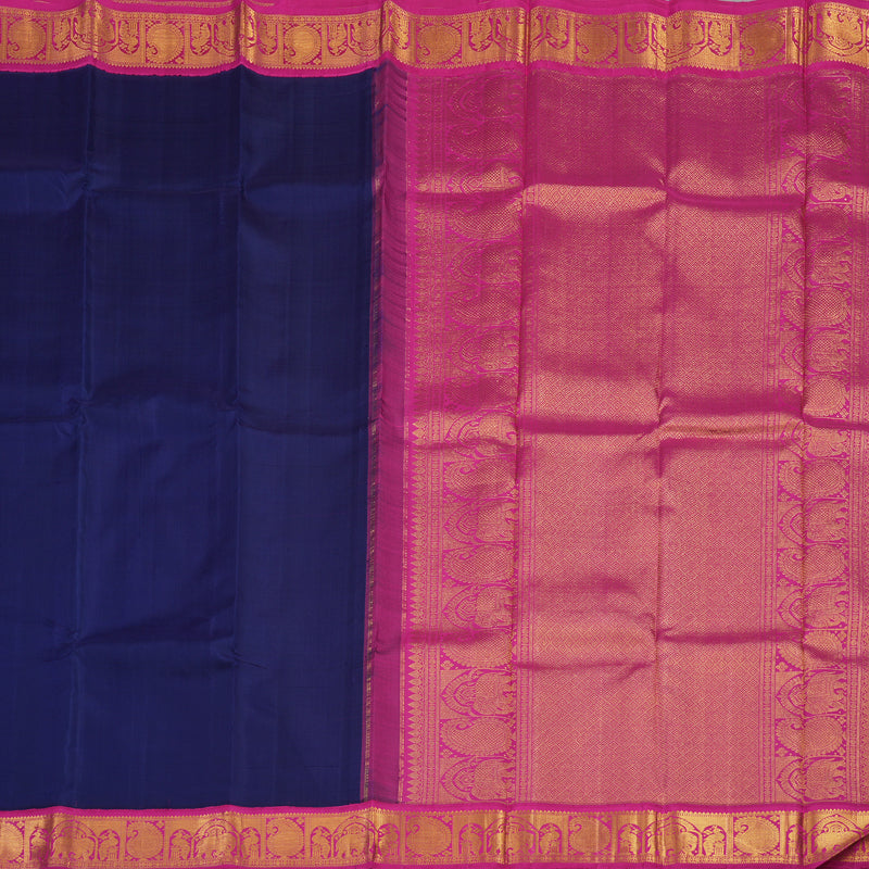 Hayagrivas Handloom Korvai Silk Saree in Navy Blue with Pink HBE357G17-1
