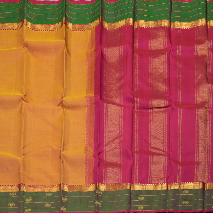 Hayagrivas Honey Mustard Handloom Kanjivaram Silk Saree with Mandhalir Border HBE4231A2-2