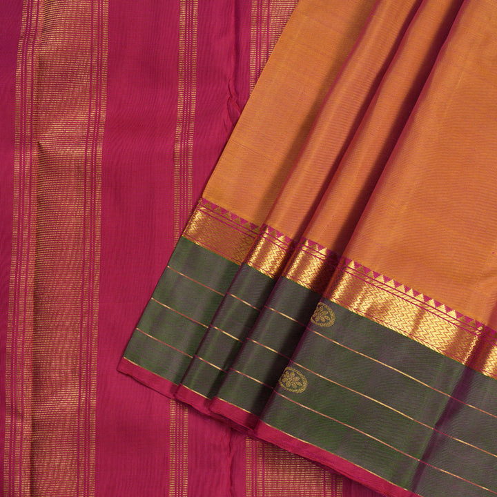 Hayagrivas Honey Mustard Handloom Kanjivaram Silk Saree with Mandhalir Border HBE4231A2-2
