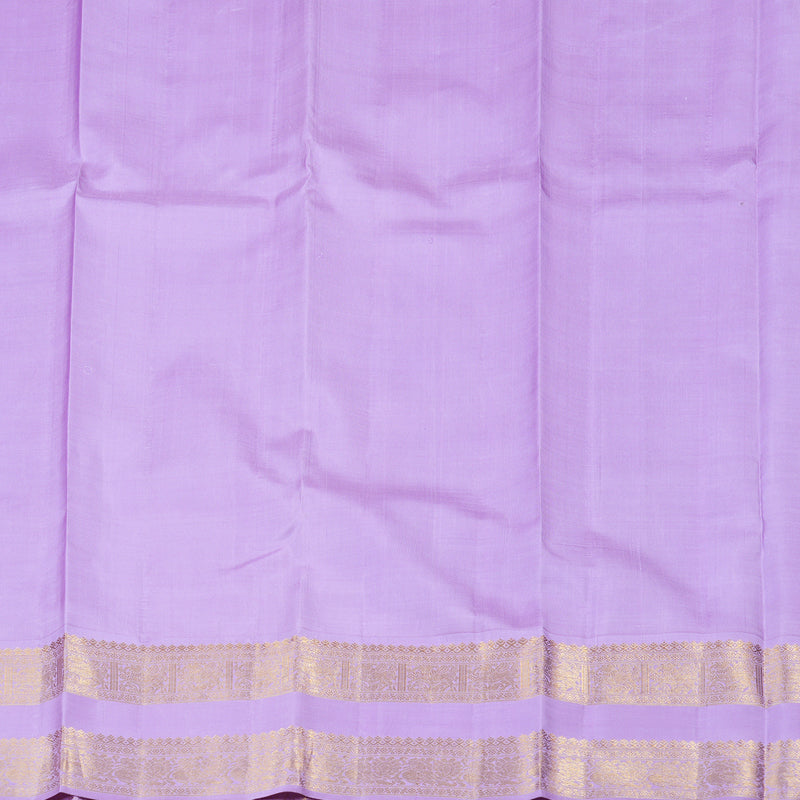 Hayagrivas Silver Grey Handloom Kanjivaram Silk Saree with Lavender Border HBE4234A1-2