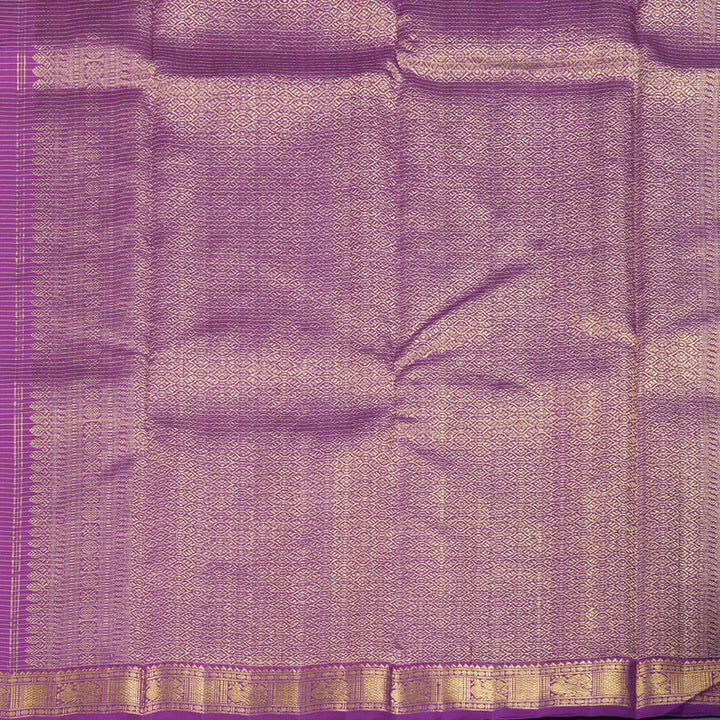 Hayagrivas Violet Handloom Kanjivaram Silk Saree with Dark Purple Border HBE4235A1-1