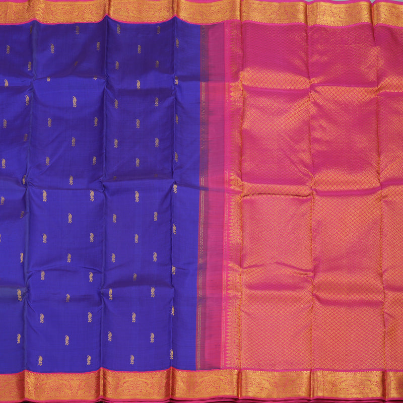 Hayagrivas Handloom Kanjivaram Silk Saree in Vivid Royal Blue HBE4369C4-1