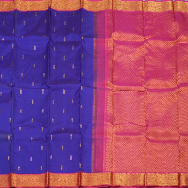 Hayagrivas Handloom Kanjivaram Silk Saree in Vivid Royal Blue HBE4369C4-1