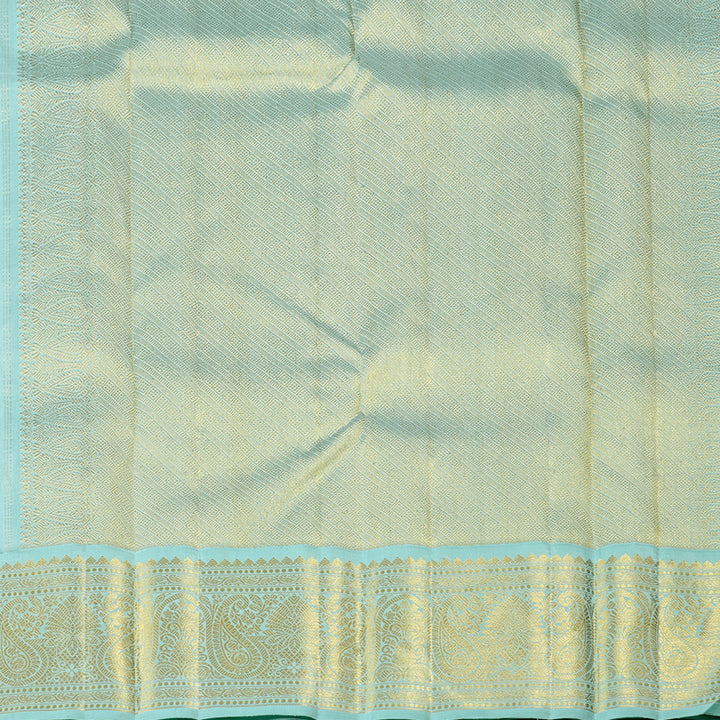 Hayagrivas Dark Brown Handloom Kanjivaram Silk Saree with Light Sky Blue Border HBE4385C1-2