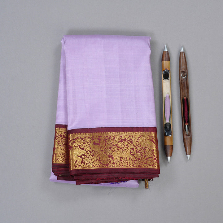 Hayagrivas Handloom Kanjivaram Silk Saree in Enchanting Lavender HBE4385C2-1