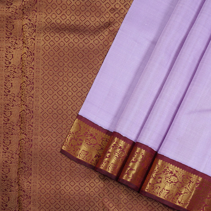 Hayagrivas Handloom Kanjivaram Silk Saree in Enchanting Lavender HBE4385C2-1