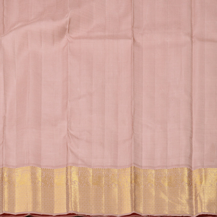 Hayagrivas Sandal Handloom Kanjivaram Silk Saree with Onion Pink Border HBE4386C1-1