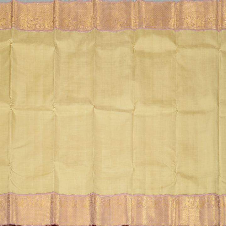 Hayagrivas Sandal Handloom Kanjivaram Silk Saree with Onion Pink Border HBE4386C1-1