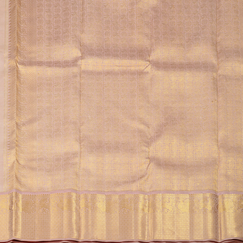 Hayagrivas Sandal Handloom Kanjivaram Silk Saree with Onion Pink Border HBE4386C1-1