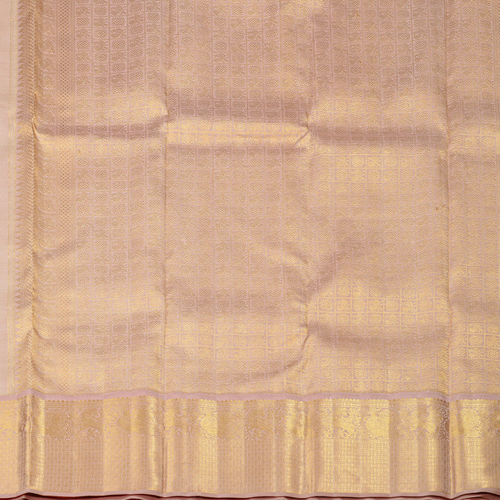Hayagrivas Sandal Handloom Kanjivaram Silk Saree with Onion Pink Border HBE4386C1-1