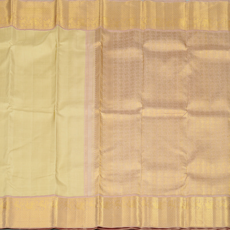 Hayagrivas Sandal Handloom Kanjivaram Silk Saree with Onion Pink Border HBE4386C1-1