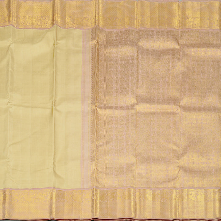Hayagrivas Sandal Handloom Kanjivaram Silk Saree with Onion Pink Border HBE4386C1-1