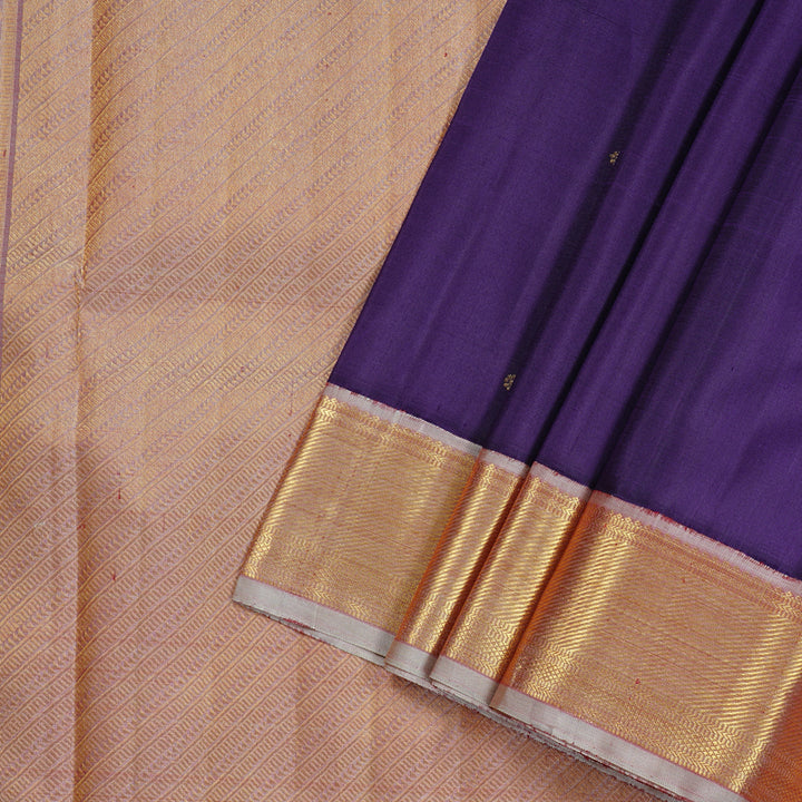 Hayagrivas Indigo Blue Handloom Kanjivaram Silk Saree with Elaichi blend PinkBorder HBE4386C2-1