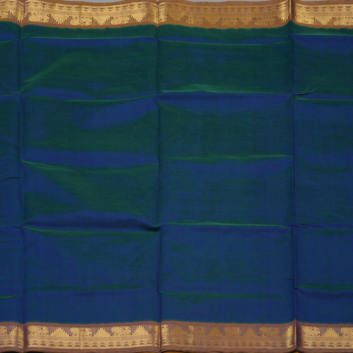 Hayagrivas Pure Silk Cotton Saree in captivating Peacock Blue HBE440G1-10