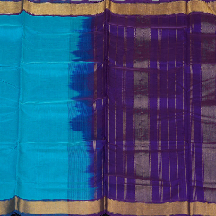 Hayagrivas Pure Silk Cotton Saree in Refreshing Aqua Blue HBE440G1-16
