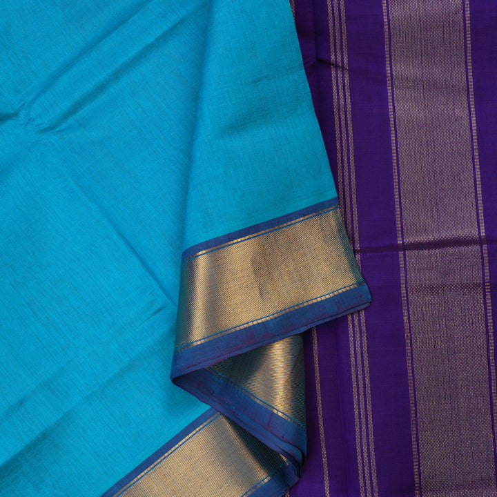 Hayagrivas Pure Silk Cotton Saree in Refreshing Aqua Blue HBE440G1-16