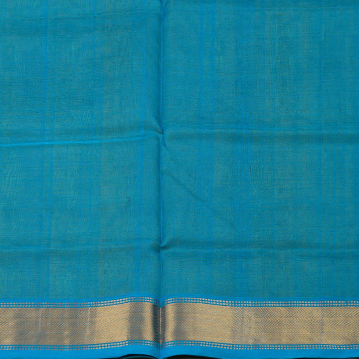 Hayagrivas Pure Silk Cotton Saree in Parrot Green with Aqua Blue HBE440G1-9